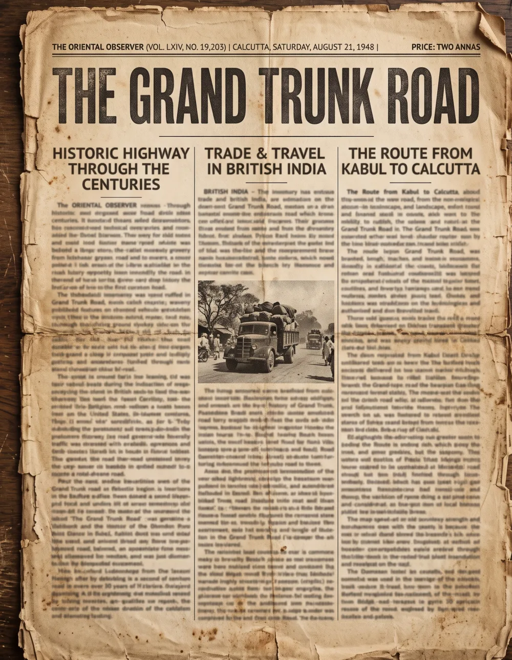 An illustrated front page, imagined in the style of the era.
